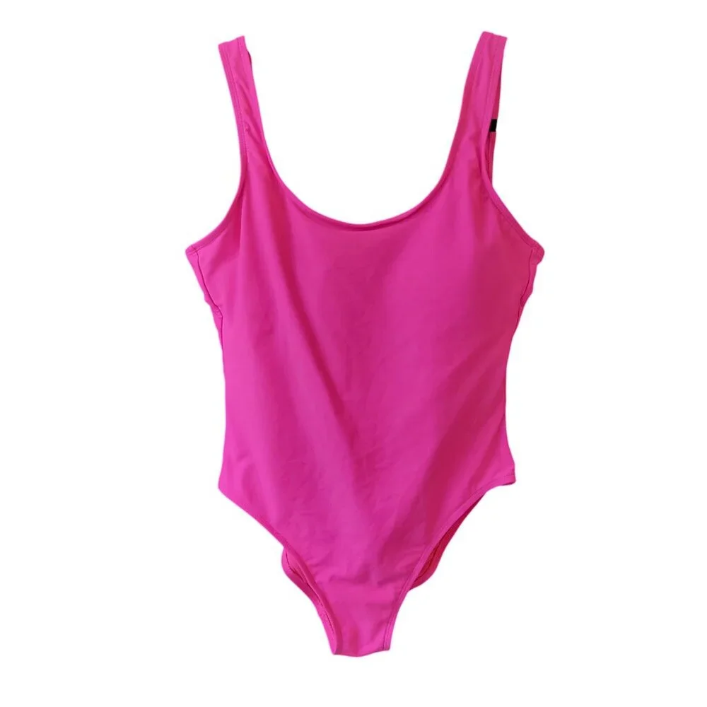 No Boundaries Pink One-Piece Swimsuit Women’s Large (11–13) Open Back Stretch Sw - Picture 1 of 9